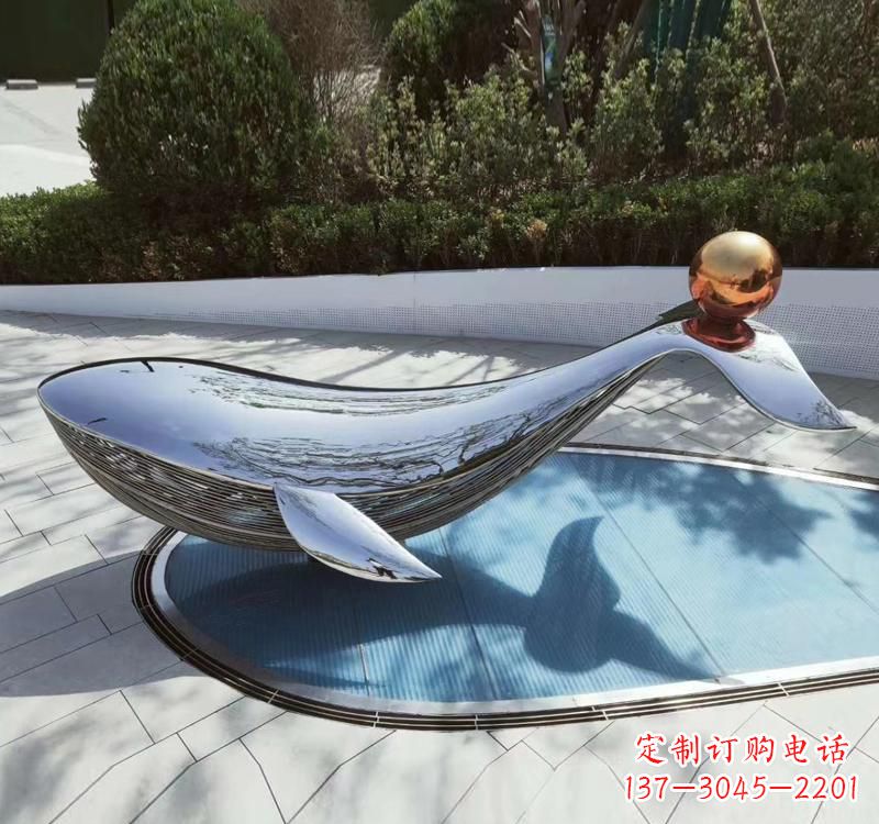 威海不锈钢海豚雕塑精美而优雅