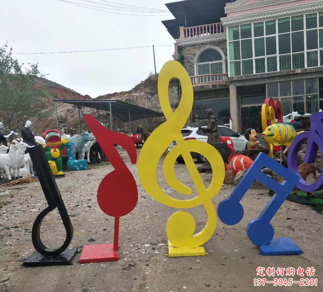 威海不锈钢烤漆音符雕塑