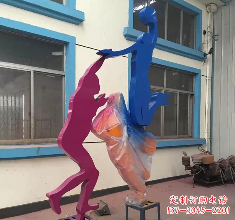 威海不锈钢篮球运动员雕塑纪念篮球运动传奇