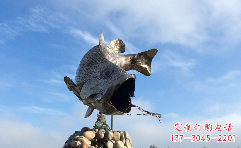 威海不锈钢鲤鱼雕塑传承中国传统文化