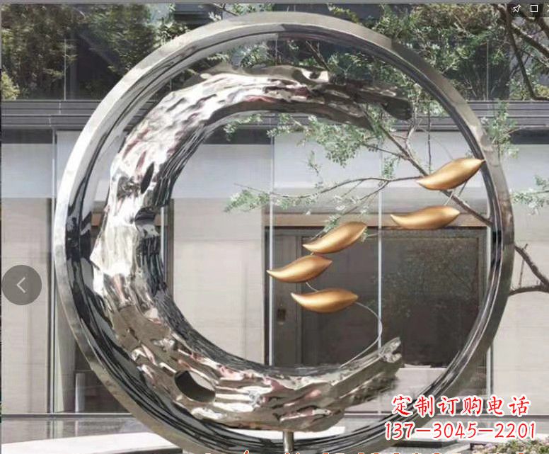 威海不锈钢鲤鱼跃龙门——一座精美的雕塑