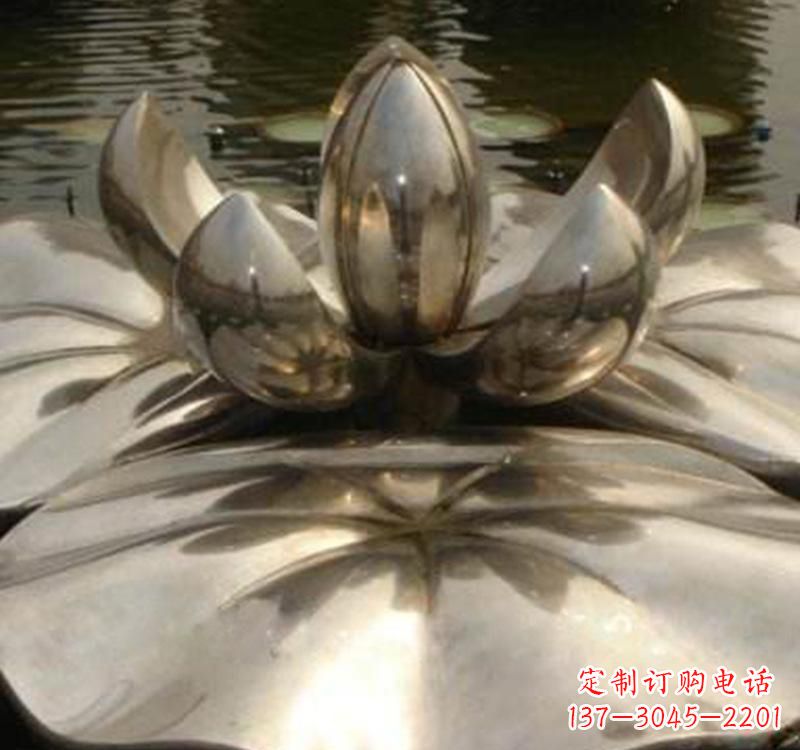 威海不锈钢莲花喷泉雕塑艺术结合新技术