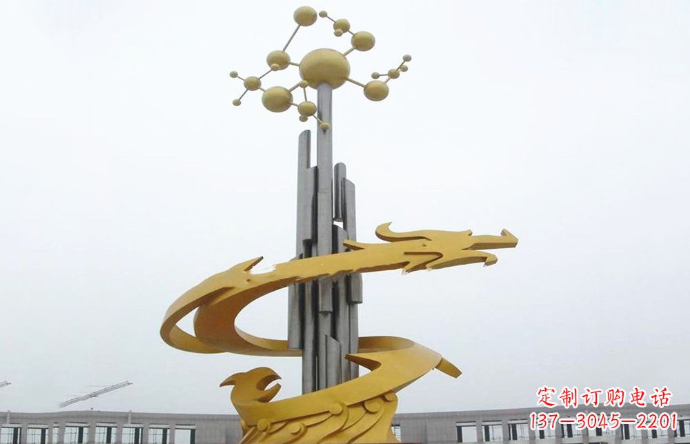 威海龙雕塑——点缀不锈钢城市景观
