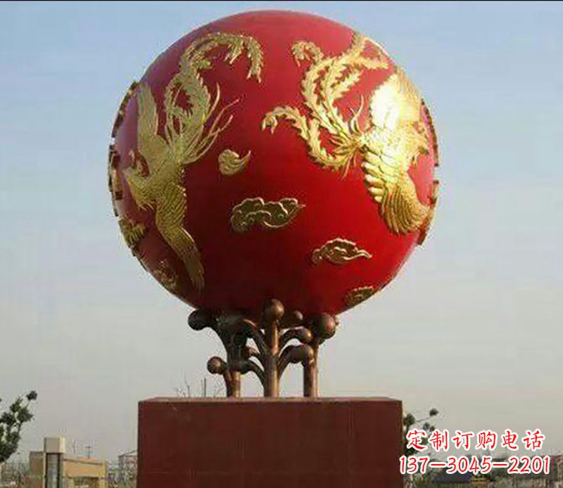 威海不锈钢龙凤呈祥雕塑