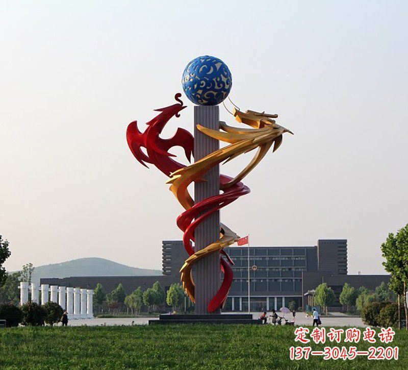 威海不锈钢龙凤雕塑神秘而又神奇