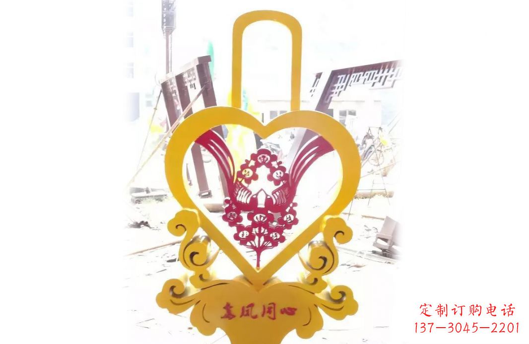 威海不锈钢龙凤同心景观雕塑彰显中国传统文化