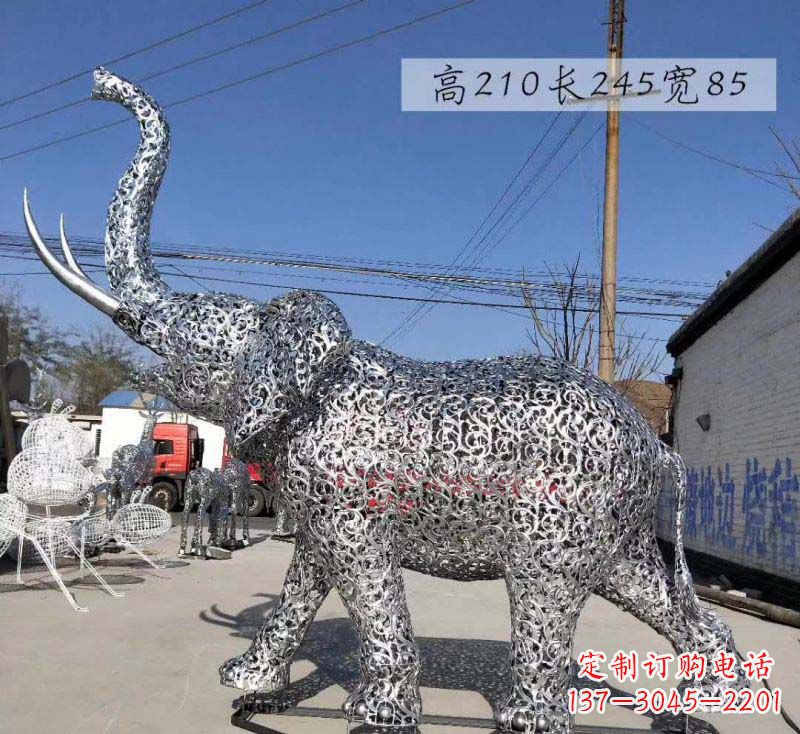 威海不锈钢镂空大象雕塑精美绝伦的艺术品