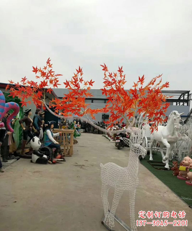 威海不锈钢麋鹿雕塑精美的艺术品