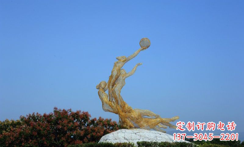 威海精致的不锈钢女排雕塑