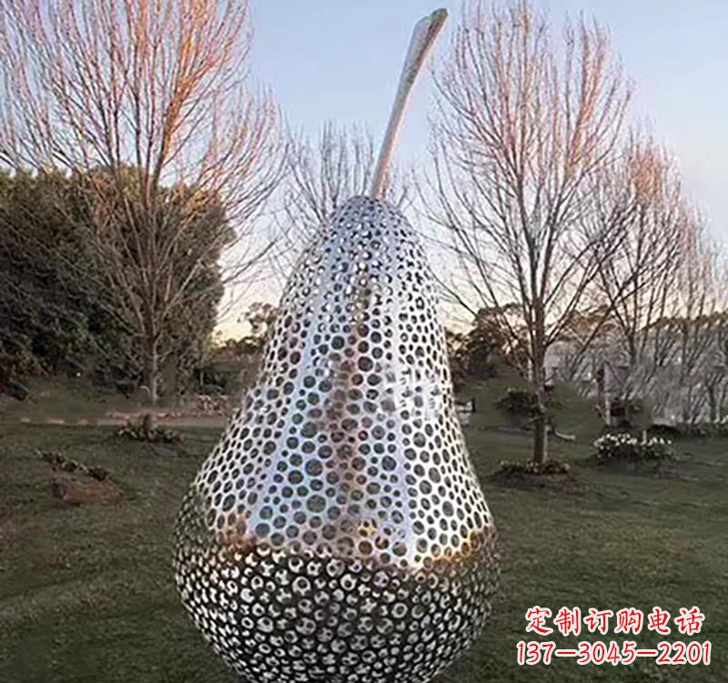 威海不锈钢镂空水果雕塑精美绝伦