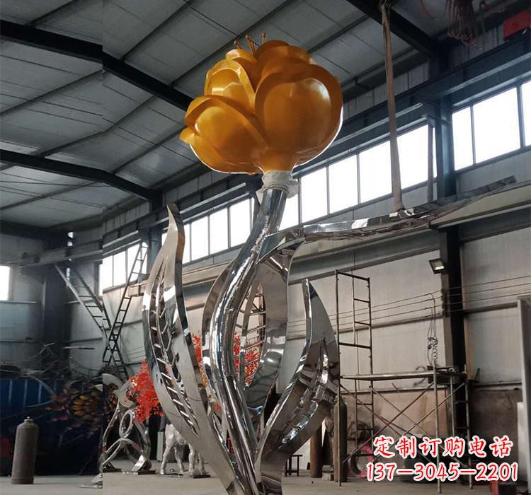威海不锈钢玫瑰花雕塑一款非凡的艺术品