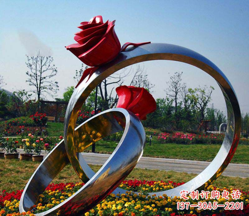 威海不锈钢玫瑰戒指精美的艺术品