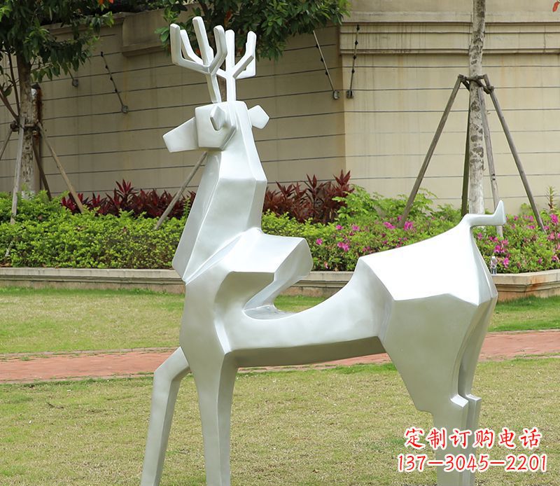 威海不锈钢美陈动物雕塑——鹿