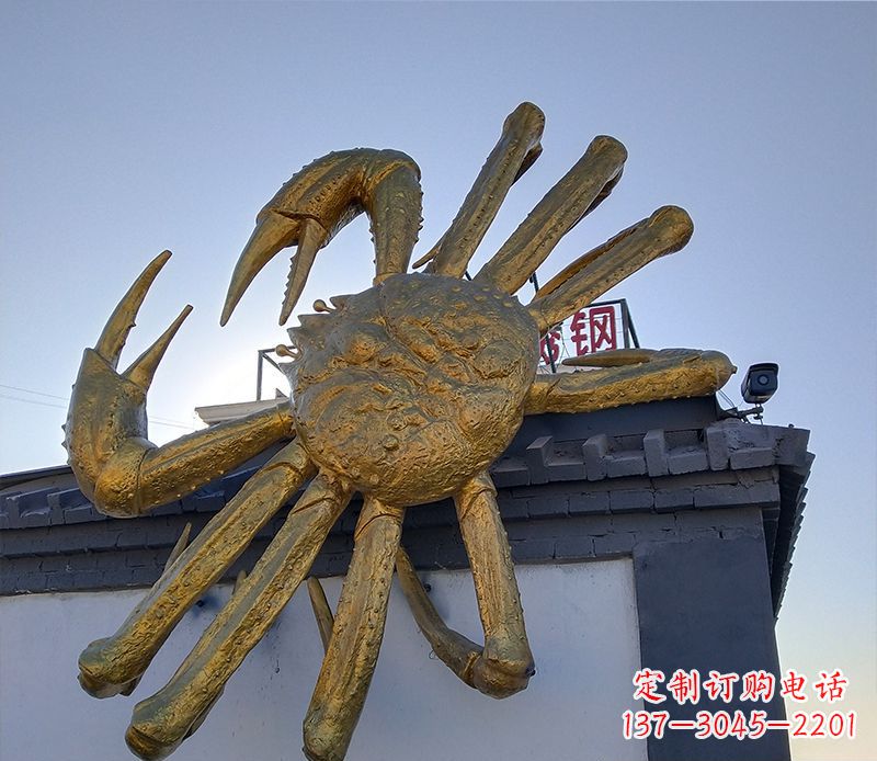 威海不锈钢螃蟹雕塑精美而又经久不衰