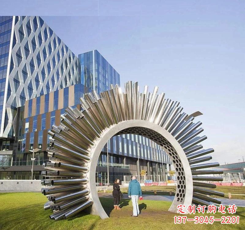 威海不锈钢拱门雕塑高雅典雅的艺术