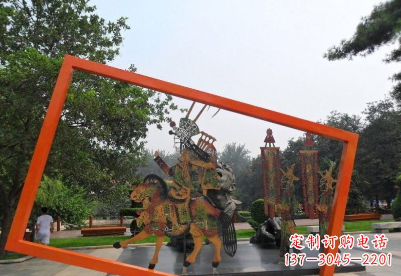 威海不锈钢皮影戏雕塑传承民间文化的艺术精粹