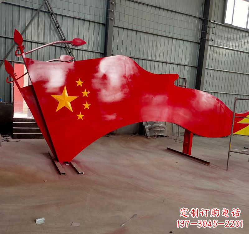 威海不锈钢拼接党旗雕塑