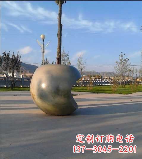 威海不锈钢苹果雕塑艺术与现实的完美结合