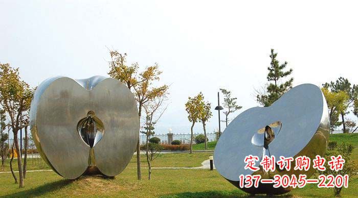 威海不锈钢苹果雕塑象征新生活的精神