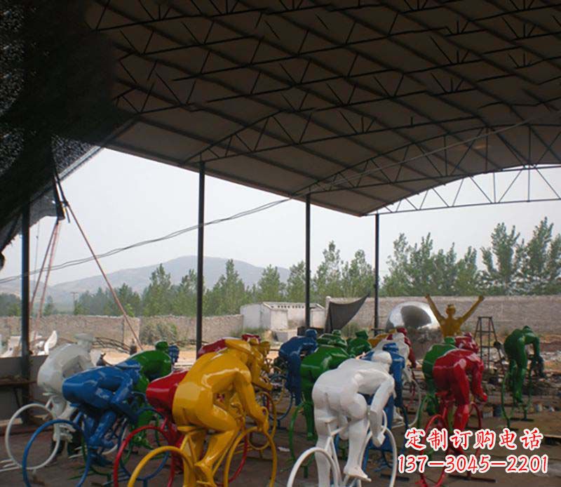 威海不锈钢骑自行车运动雕塑1