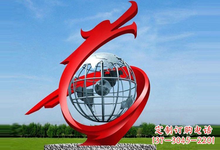 威海不锈钢地球雕塑精美雕塑饰以美丽世界