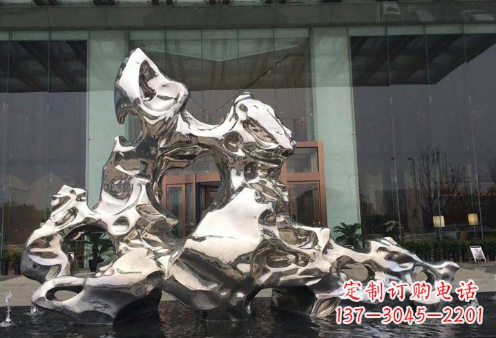 威海精美太湖石雕塑,不锈钢企业的杰作