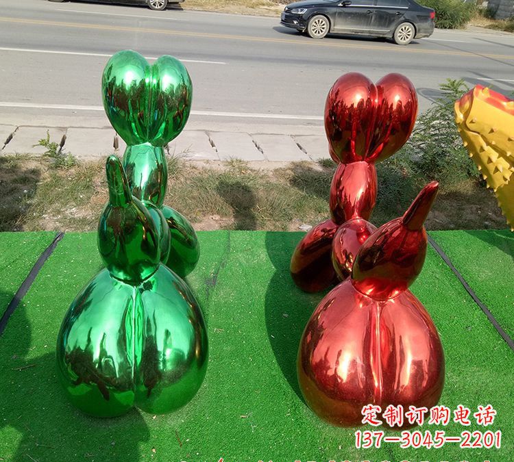 威海不锈钢气球狗雕塑