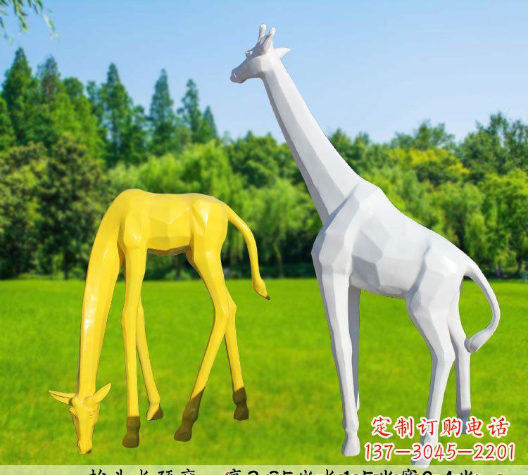 威海不锈钢长颈鹿雕塑完美结合美丽与耐久