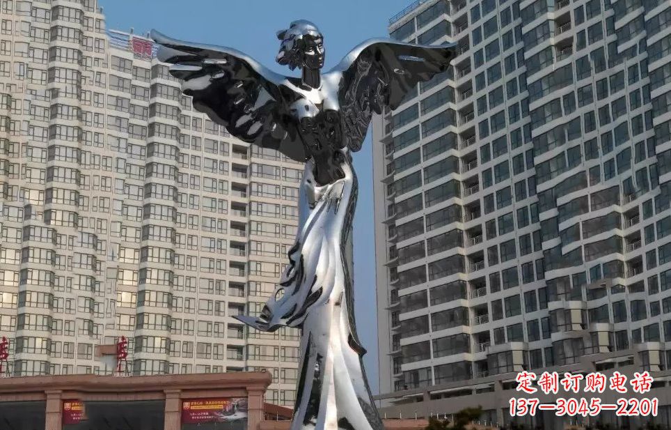 威海不锈钢天使雕塑传递着美丽与希望