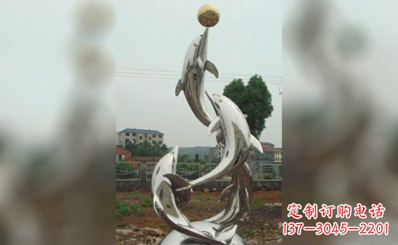 威海不锈钢海豚雕塑的美丽