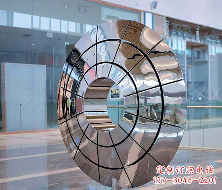 威海不锈钢圆环雕塑——精美的艺术精品