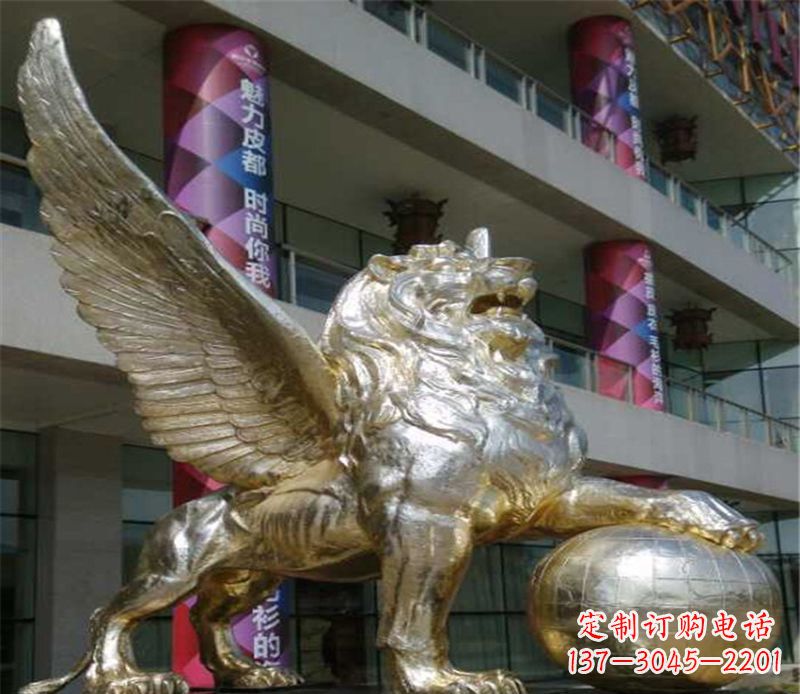威海不锈钢狮子雕塑象征力量与美