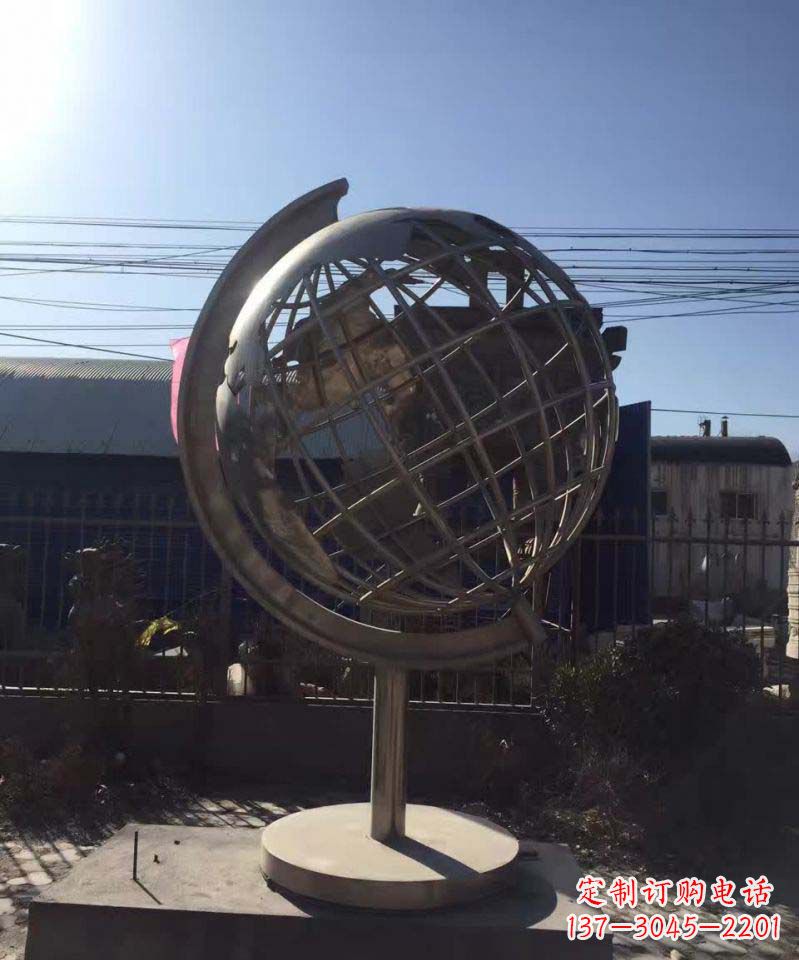 威海不锈钢地球仪雕塑精美装饰室内空间