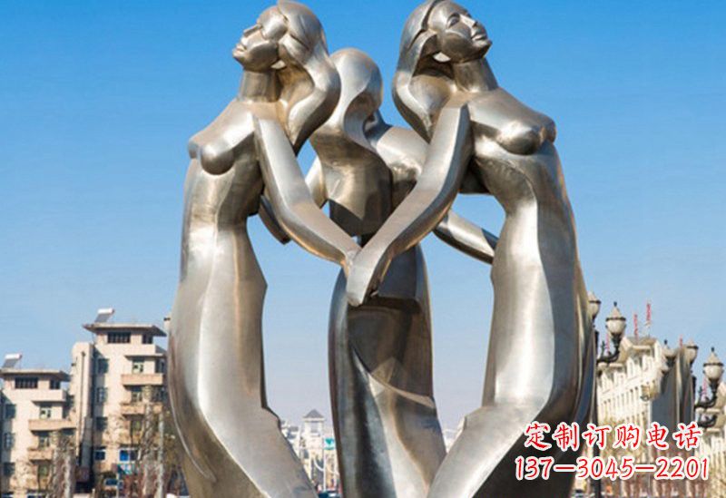 威海不锈钢女孩雕塑