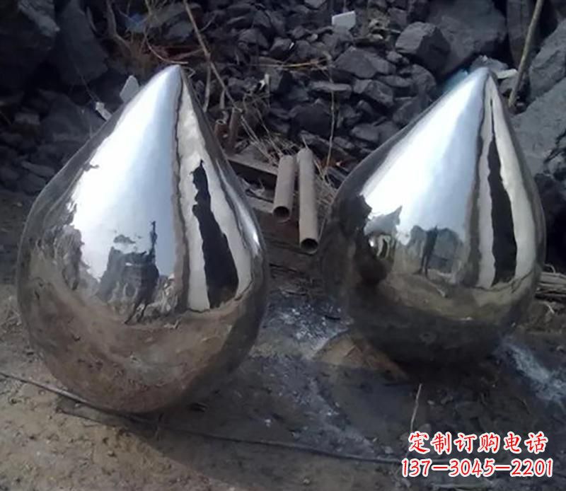 威海不锈钢水滴景观雕塑