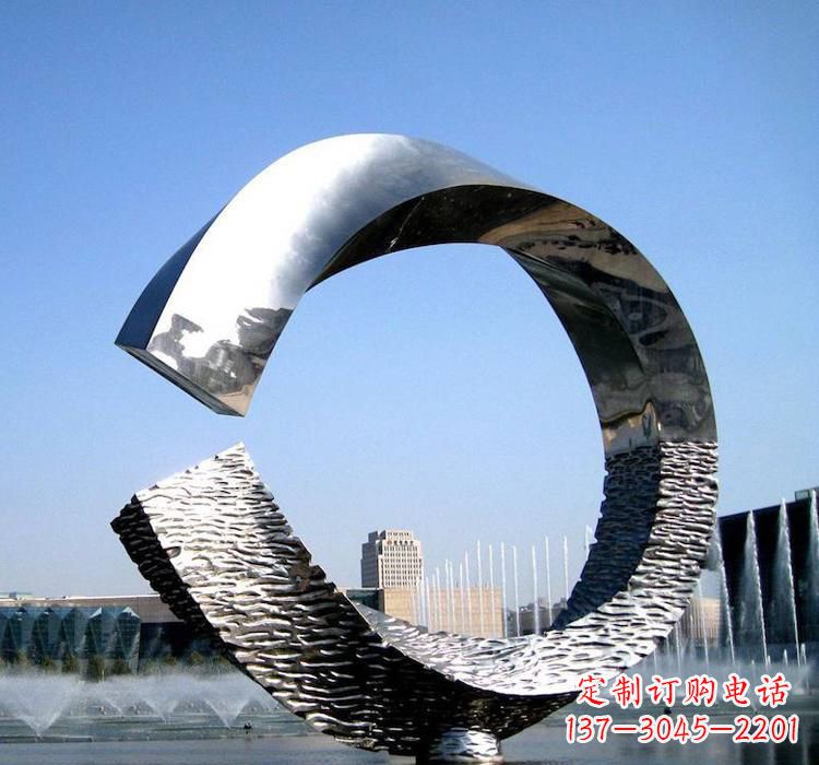 威海不锈钢水景圆环雕塑艺术与美的结合