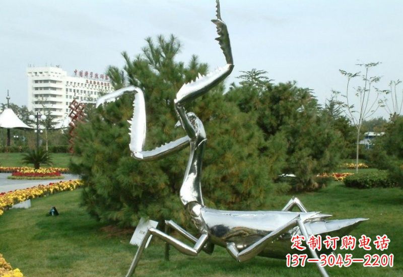威海不锈钢螳螂雕塑艺术的精美结晶