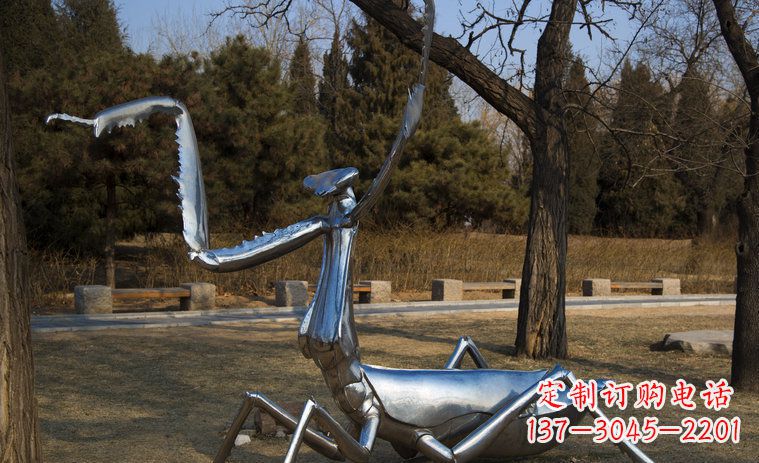 威海不锈钢螳螂园林景观雕塑创意缔造美景