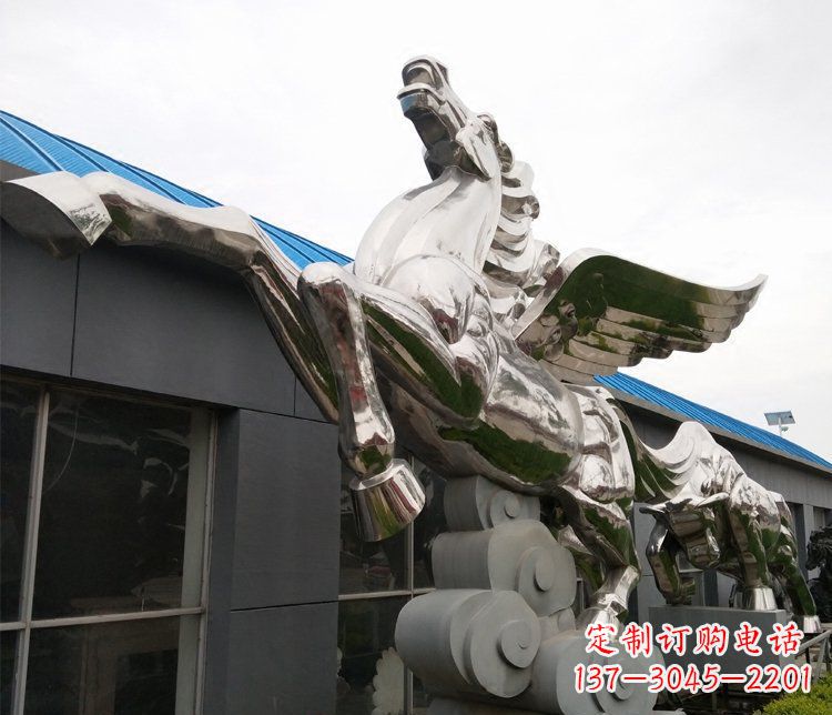 威海不锈钢飞马城市雕塑展现城市精神