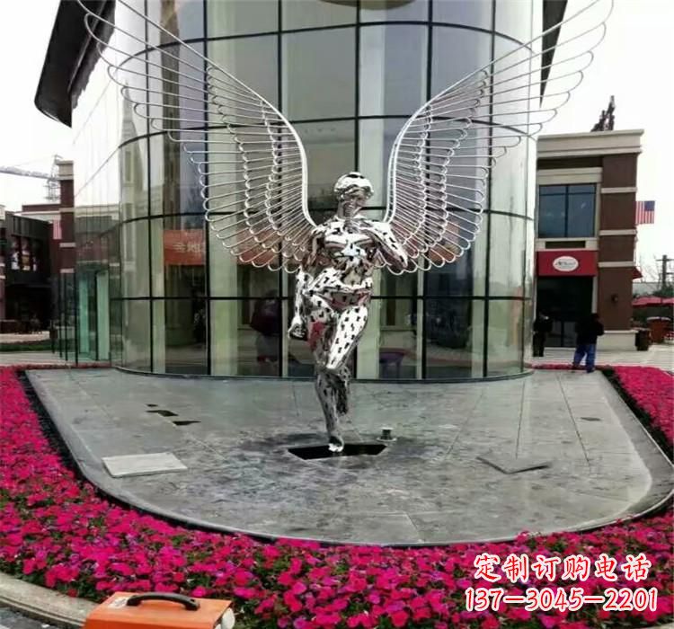 威海不锈钢天使雕塑传递着爱的美丽