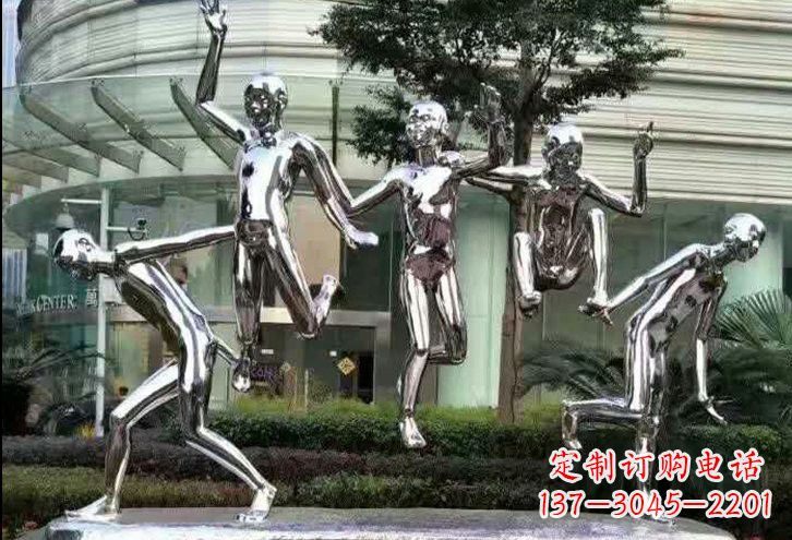 威海勇敢跳跃的儿童雕塑