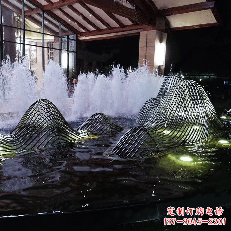 威海不锈钢铁艺水景假山精美雕塑艺术