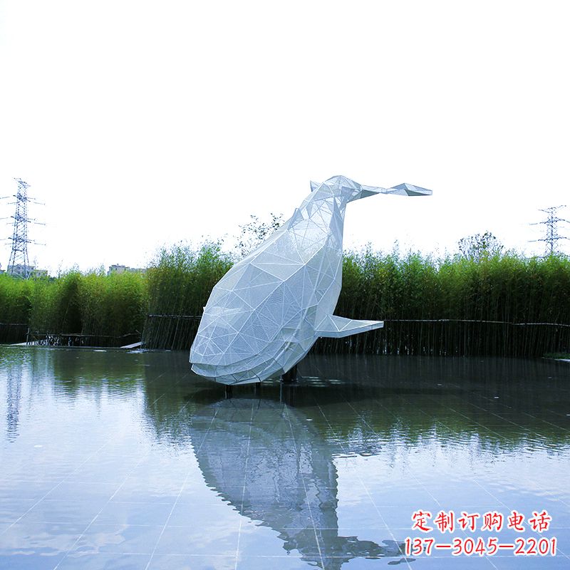 威海精美的不锈钢鲸鱼雕塑