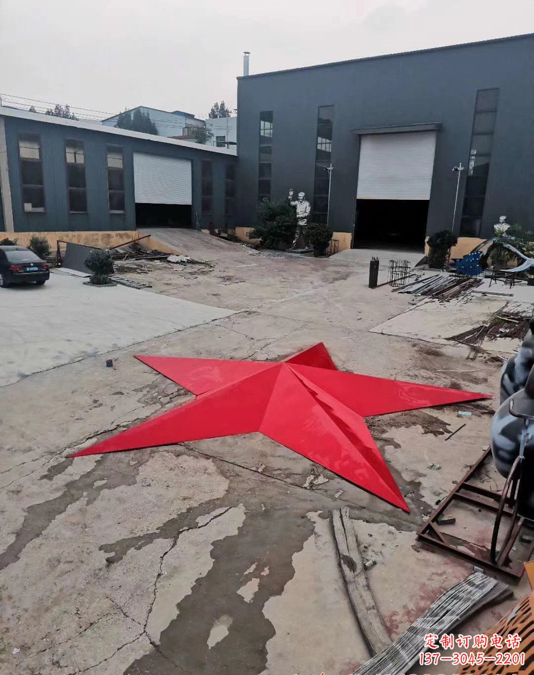 威海不锈钢五角星景观雕塑