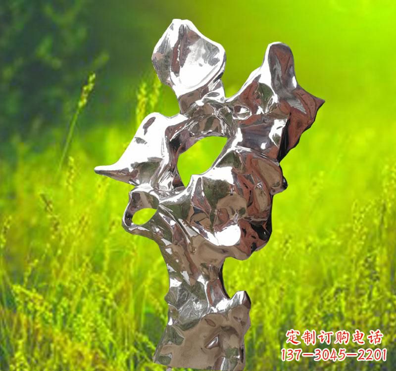 威海不锈钢现代抽象太湖石雕塑