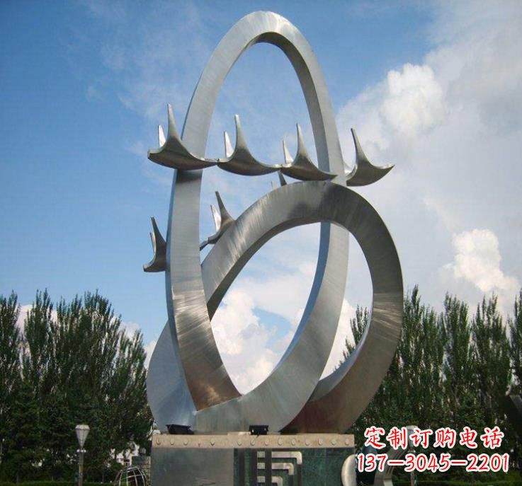 威海大雁飞翔——不锈钢现代大雁雕塑