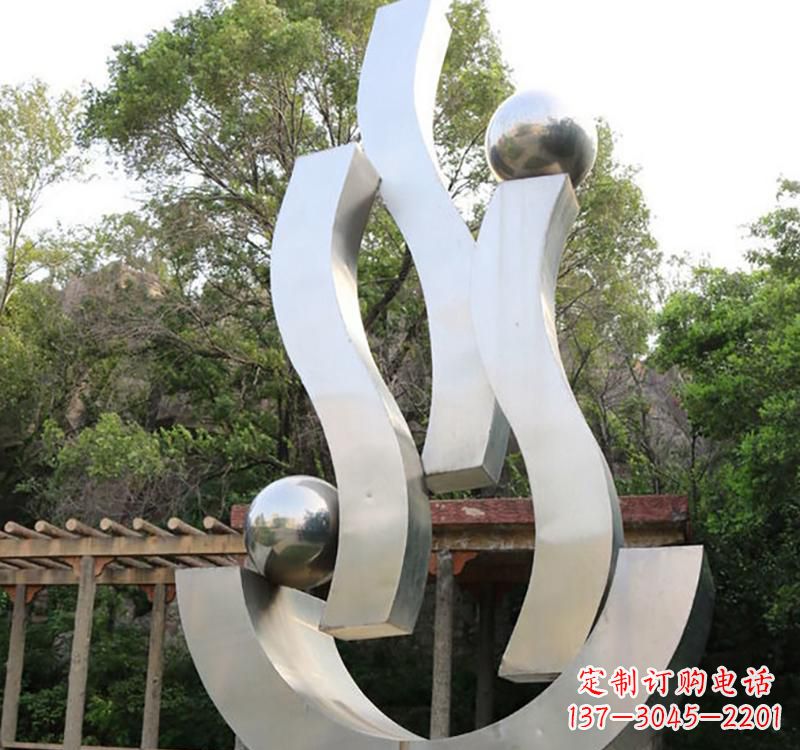 威海不锈钢小区“飘带雕塑”一种充满艺术气息的雕塑