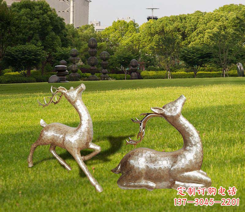 威海不锈钢麋鹿雕塑彰显艺术精美