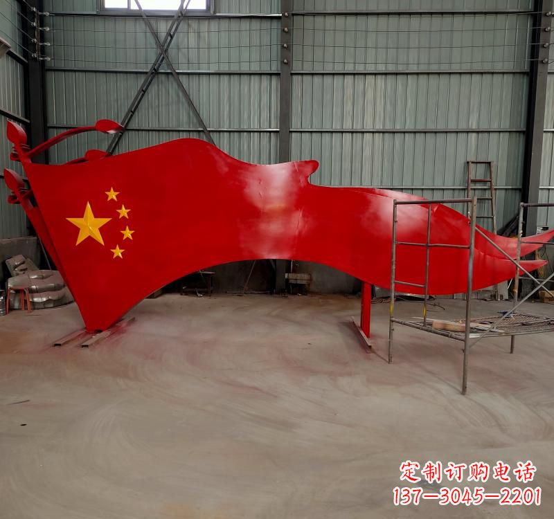 威海不锈钢校园党旗雕塑传承红色基因