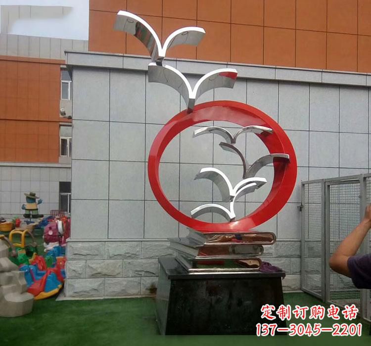 威海不锈钢书籍雕塑校园的精美装饰